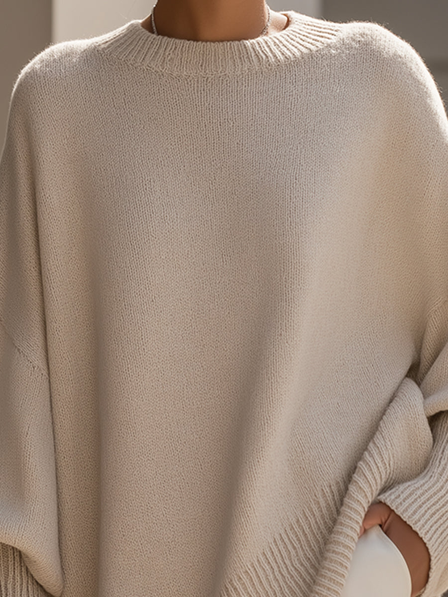 Jenia | Pull Surdimensionné, Drapé, avec Décolleté Large