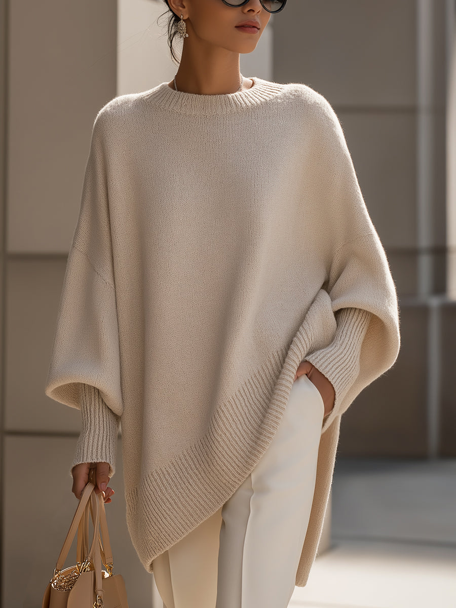 Jenia | Pull Surdimensionné, Drapé, avec Décolleté Large
