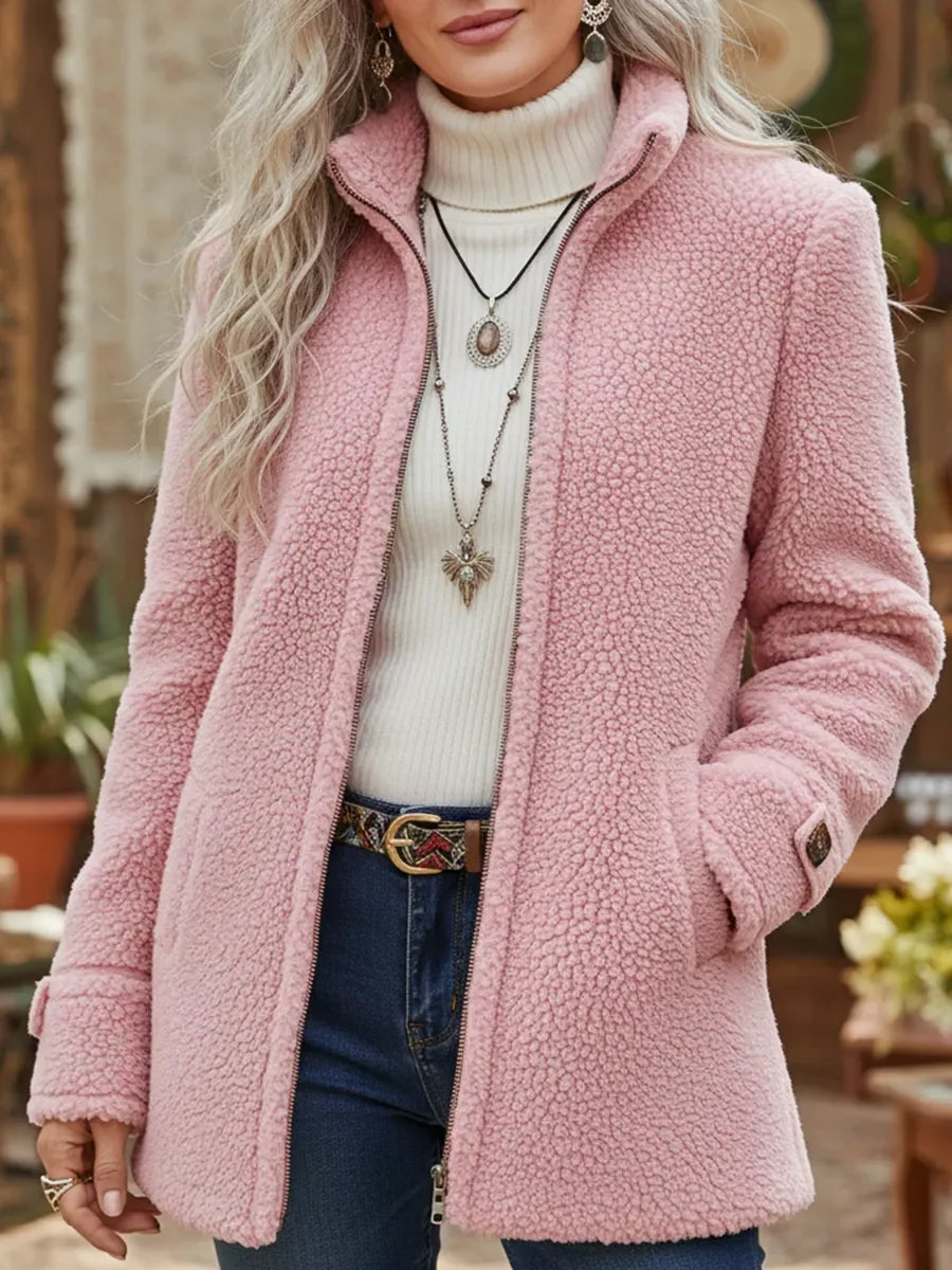 Vanessa | Veste en polaire Sherpa pleine zip douillette