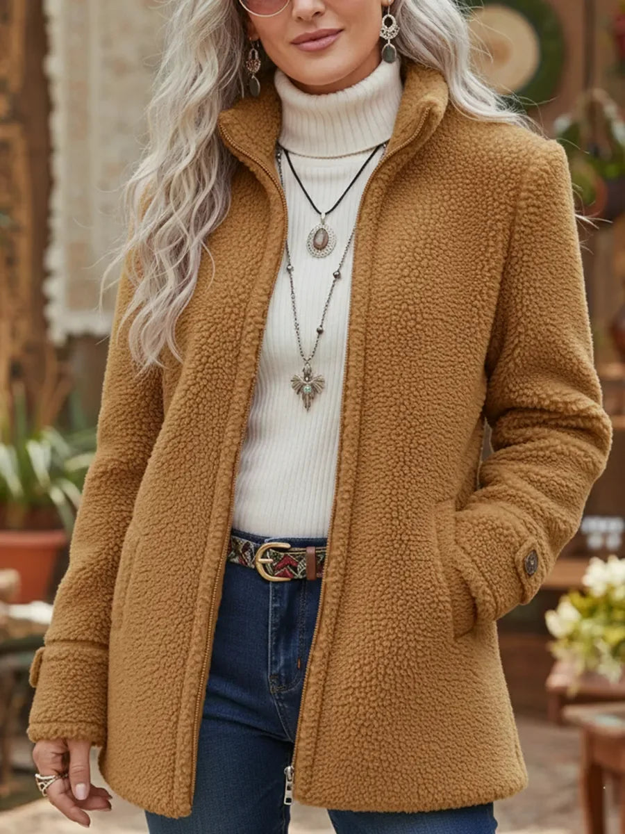 Vanessa | Veste en polaire Sherpa pleine zip douillette