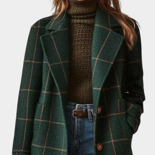 Adriana | Manteau Classique d'Automne à Carreaux