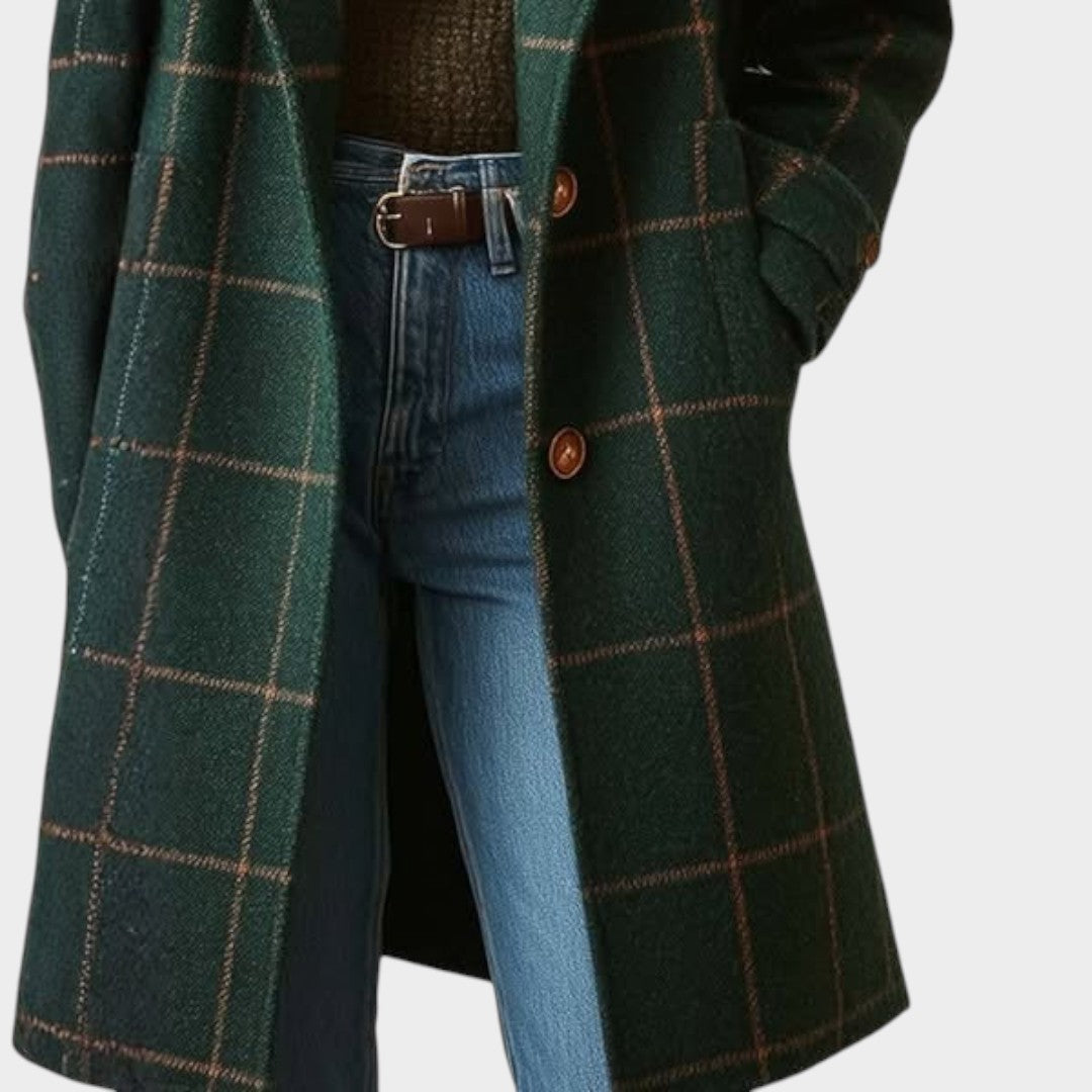 Adriana | Manteau Classique d'Automne à Carreaux